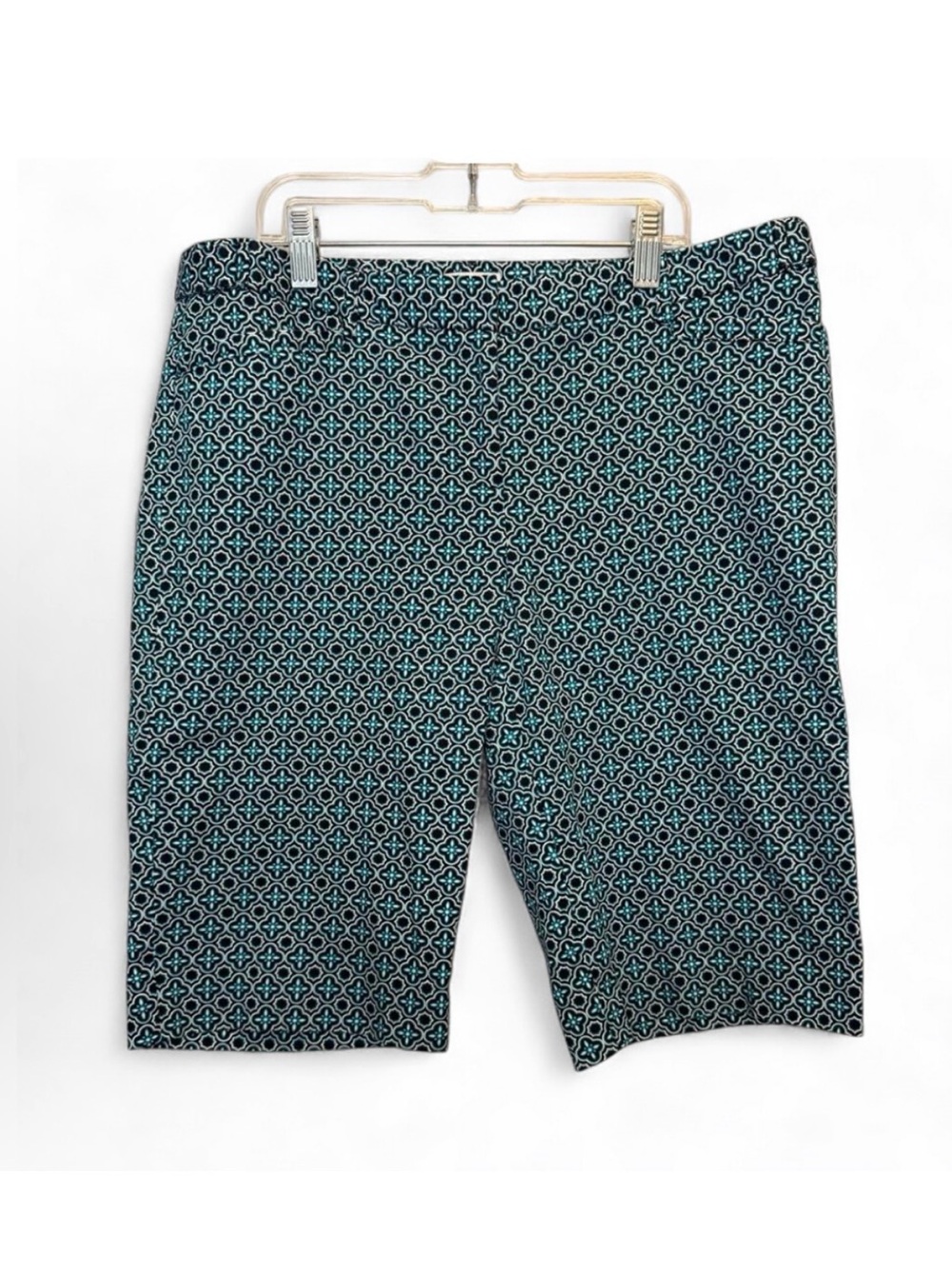 Laundry by Shelli Segal Stretch Cotton Geometric Bermuda Shorts 8